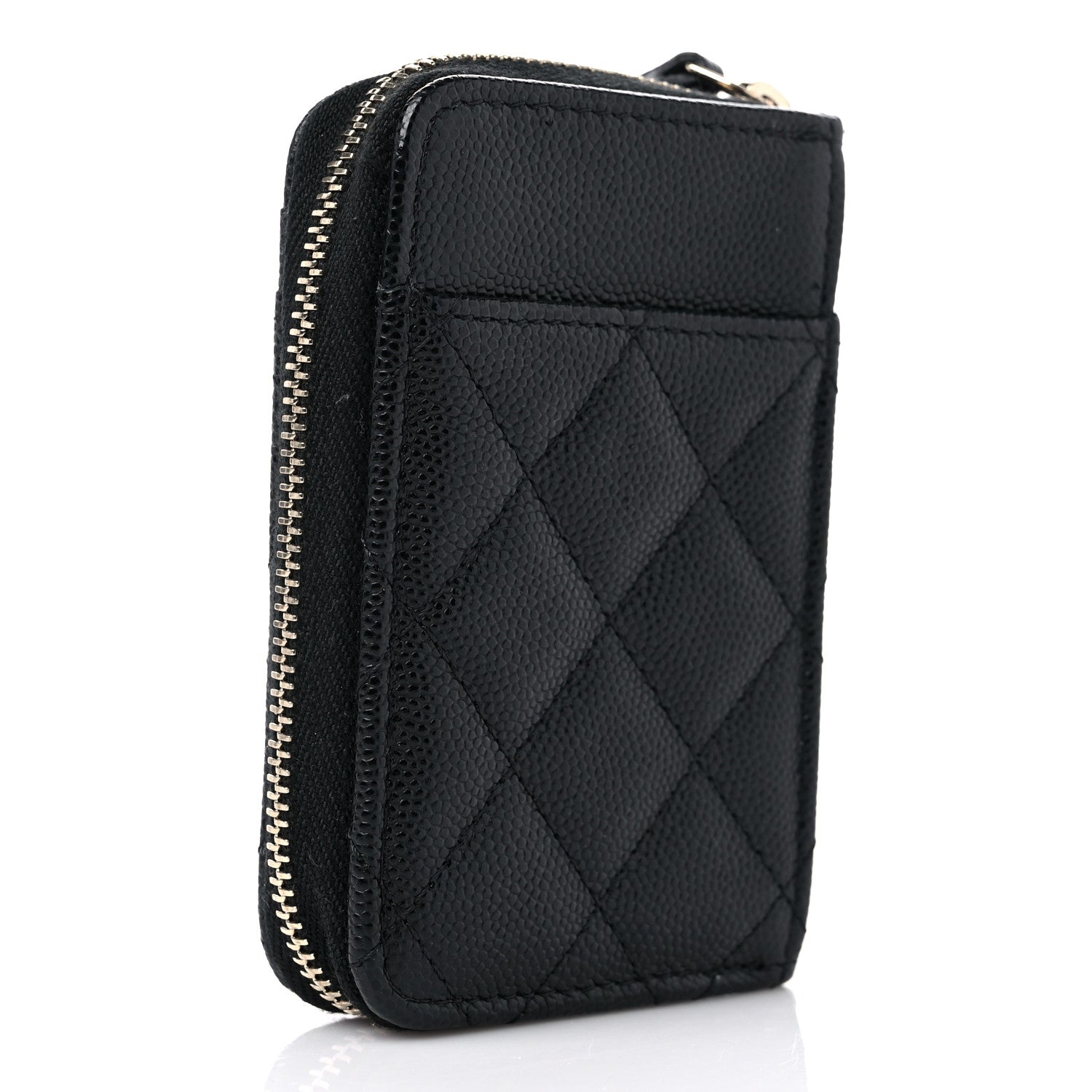 Chanel Caviar Quilted Zip Card Holder Black 3 of 8