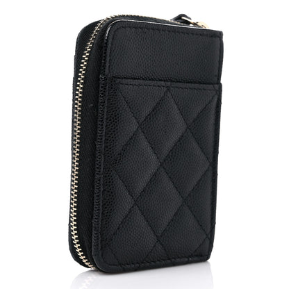 Chanel Caviar Quilted Zip Card Holder Black 3 of 8