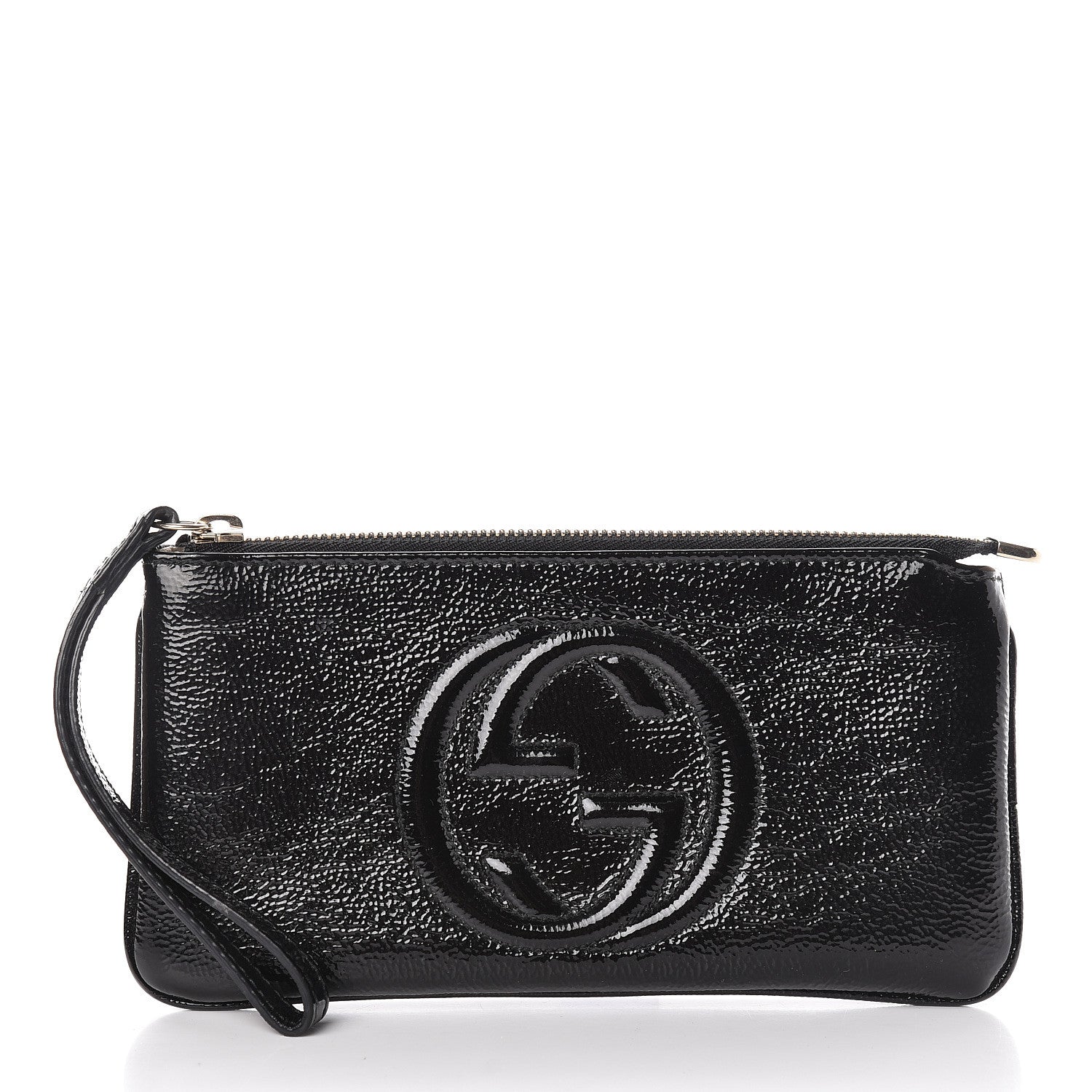 Gucci Soft Patent Soho Wristlet Black 1 of 9