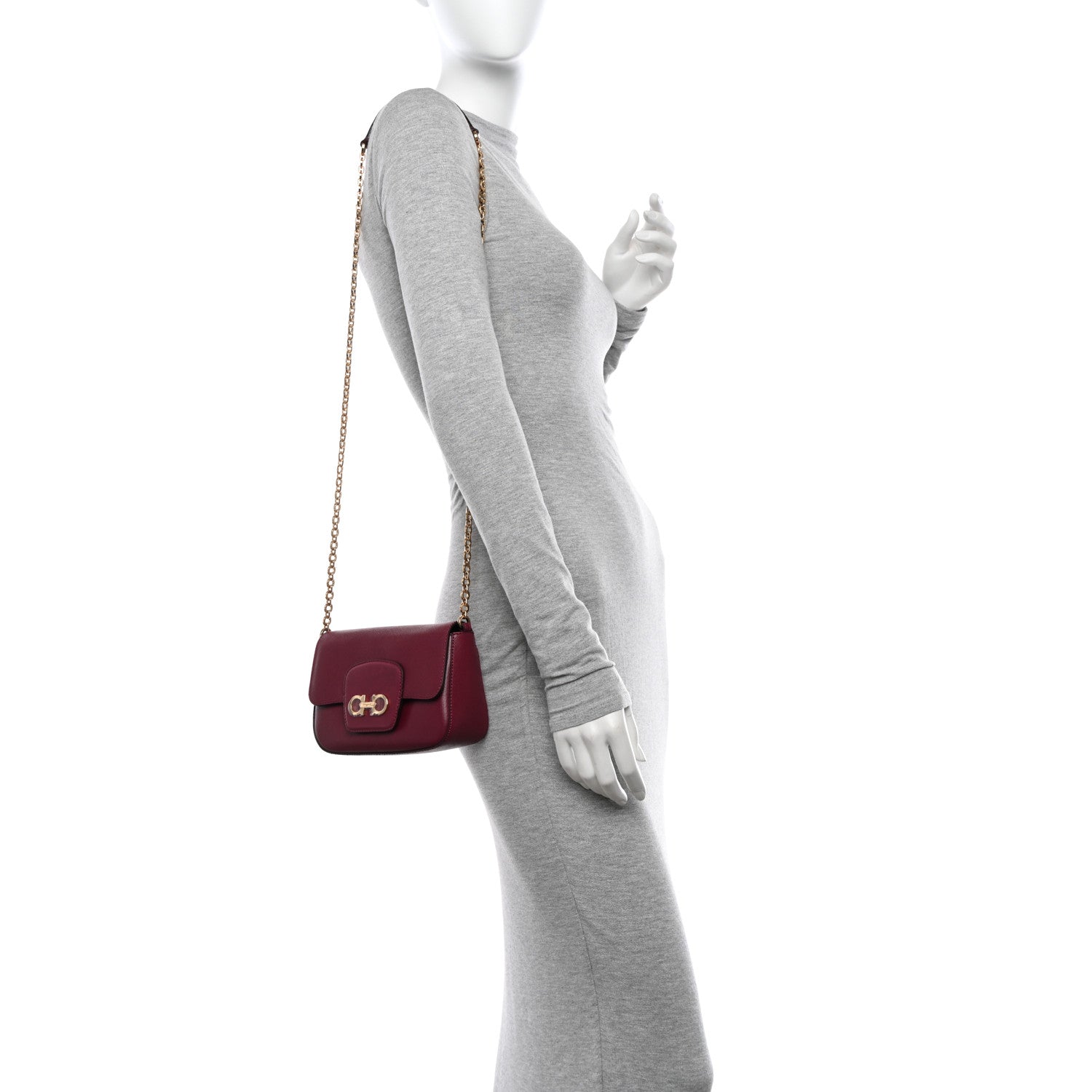 Salvatore Ferragamo Saffiano Paris Crossbody Bag Wine 2 of 11