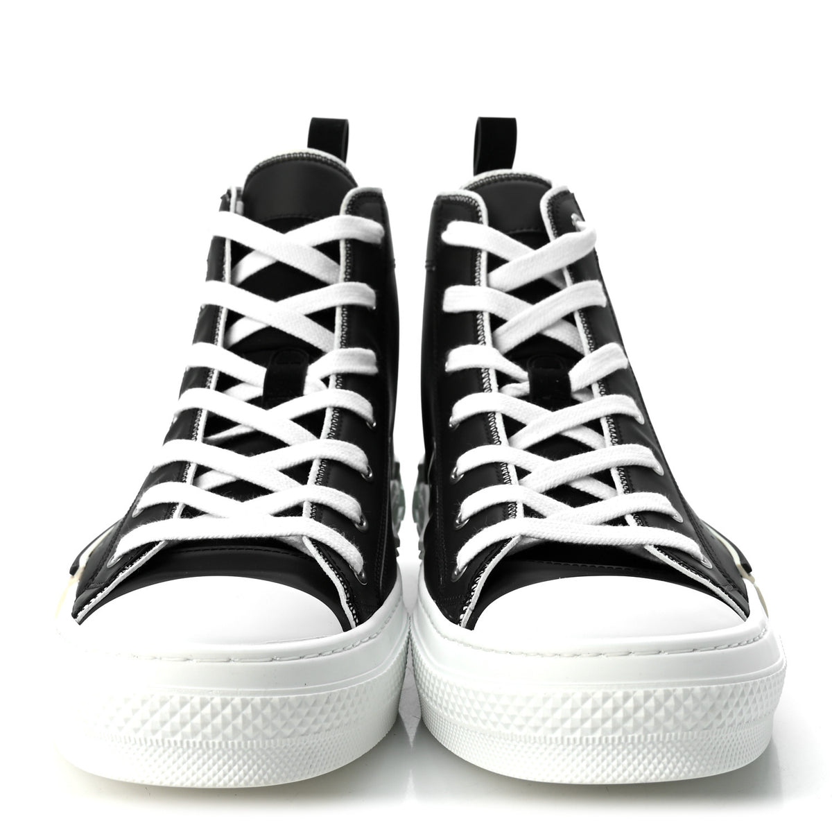 Nylon Calfskin Mens B23 High Top Sneakers 44 Black