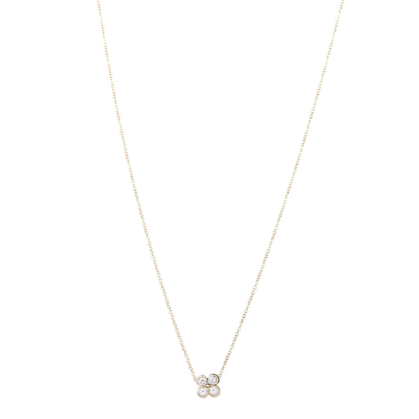 18K Yellow Gold Diamond Lace Pendant Necklace