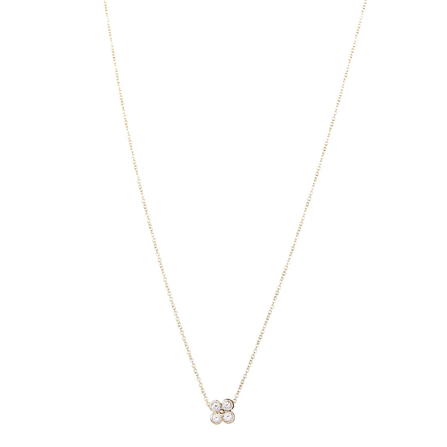 Tiffany 18K Yellow Gold Diamond Lace Pendant Necklace 1 of 6