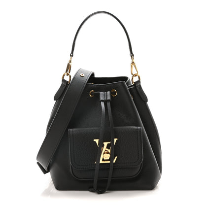 Louis Vuitton Calfskin Lockme Bucket MM Black 1 of 10