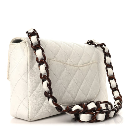 Chanel Caviar Quilted Tortoise Medium Single Flap White 3 of 11