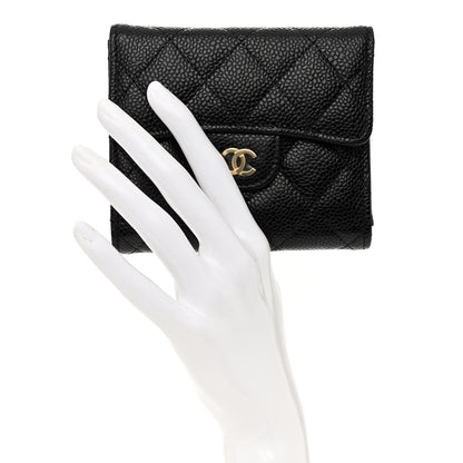 Chanel Caviar Quilted Compact Flap Wallet Black 2 of 8