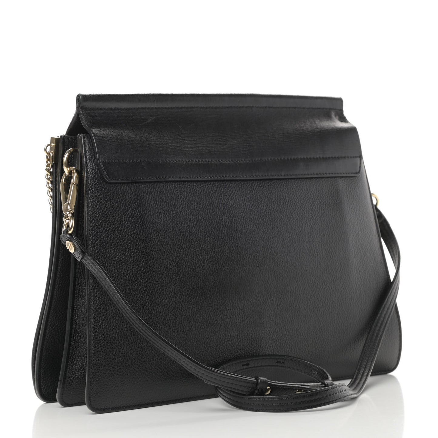 Calfskin Medium Faye Shoulder Bag Black
