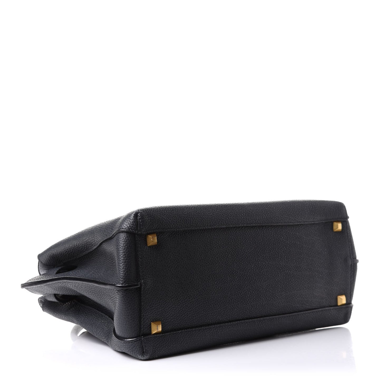 Grained Calfskin Medium Milla Tote Phantom Grey