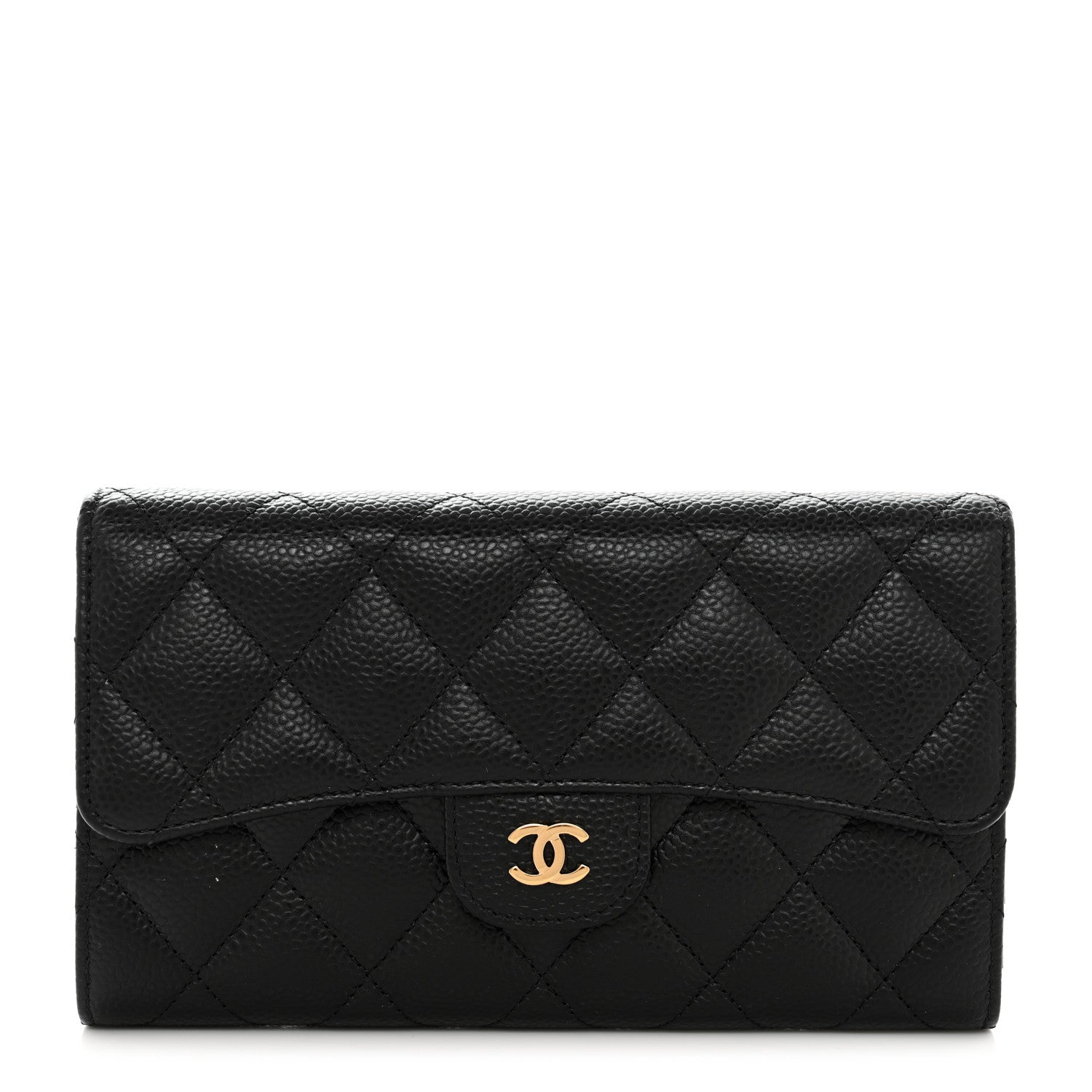 Chanel Caviar Quilted Long Flap Wallet Black 1 of 10