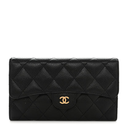 Chanel Caviar Quilted Long Flap Wallet Black 1 of 10