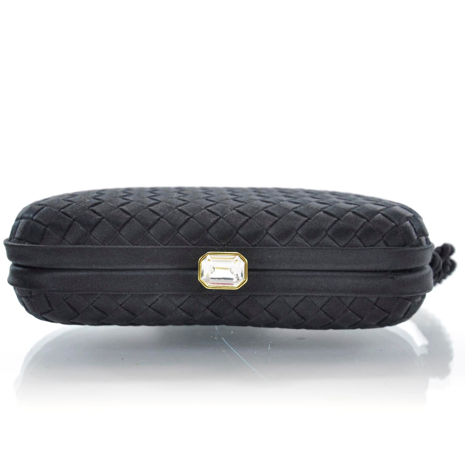 Bottega Veneta Silk Intrecciato Tassel Clutch Black 4 of 6