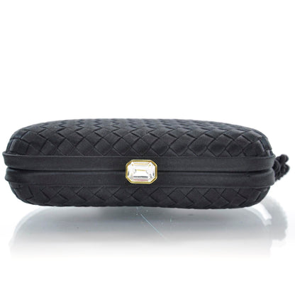 Bottega Veneta Silk Intrecciato Tassel Clutch Black 4 of 6