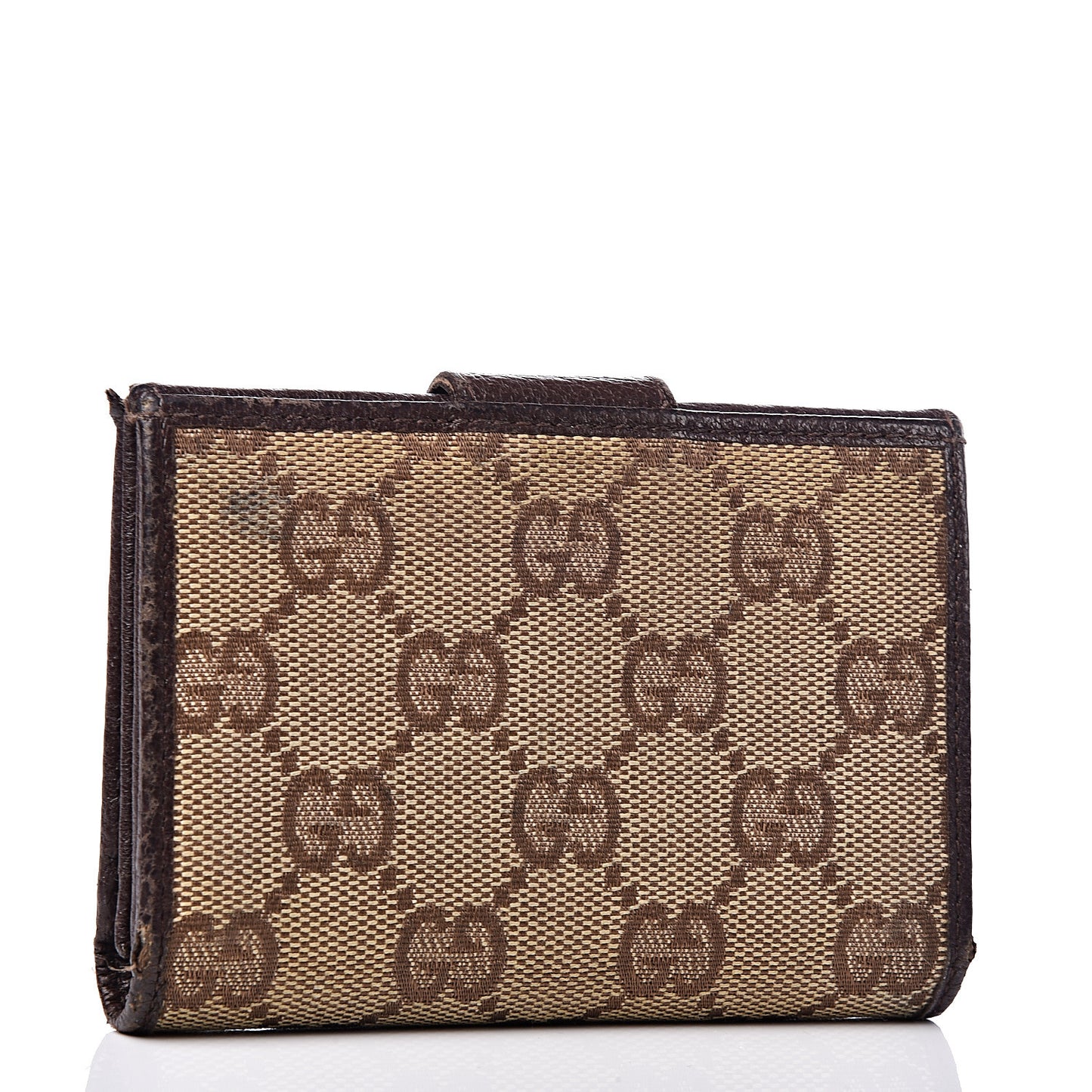 Monogram Metal Bar Compact Flap Wallet Dark Brown
