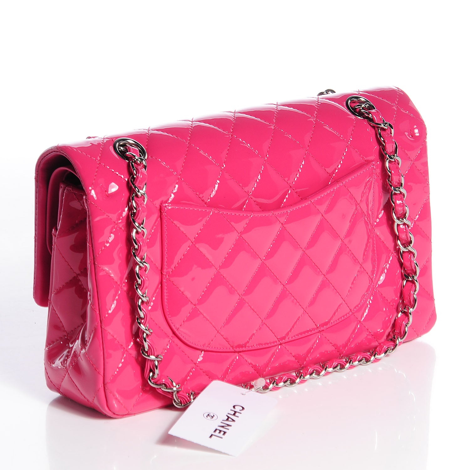 Chanel Patent Quilted Medium Double Flap Fuchsia 3 of 9