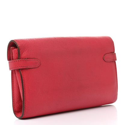 Hermes Chevre Mysore Kelly Longue Wallet Bougainvillea 3 of 16