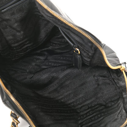Prada Tessuto Nylon Glace Calf Logo Shoulder Bag Black 5 of 12