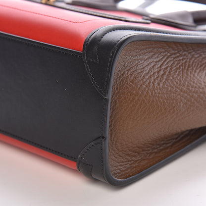 Celine Calfskin Bullhide Nano Tri-Color Luggage Bright Red 9 of 9