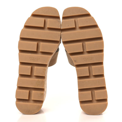 Hermes Suede Goatskin Cork Eze 30 Sandals 36 Beige Argile 5 of 9