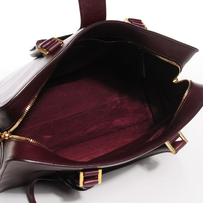 Saint Laurent Smooth Calfskin Medium Cabas Monogram Bordeaux 5 of 9