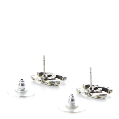 Chanel Crystal CC Earrings Silver 3 of 5
