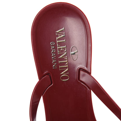 Valentino Garavani PVC Jelly Rockstud Bow Thong Sandals 39 Rubino 8 of 9