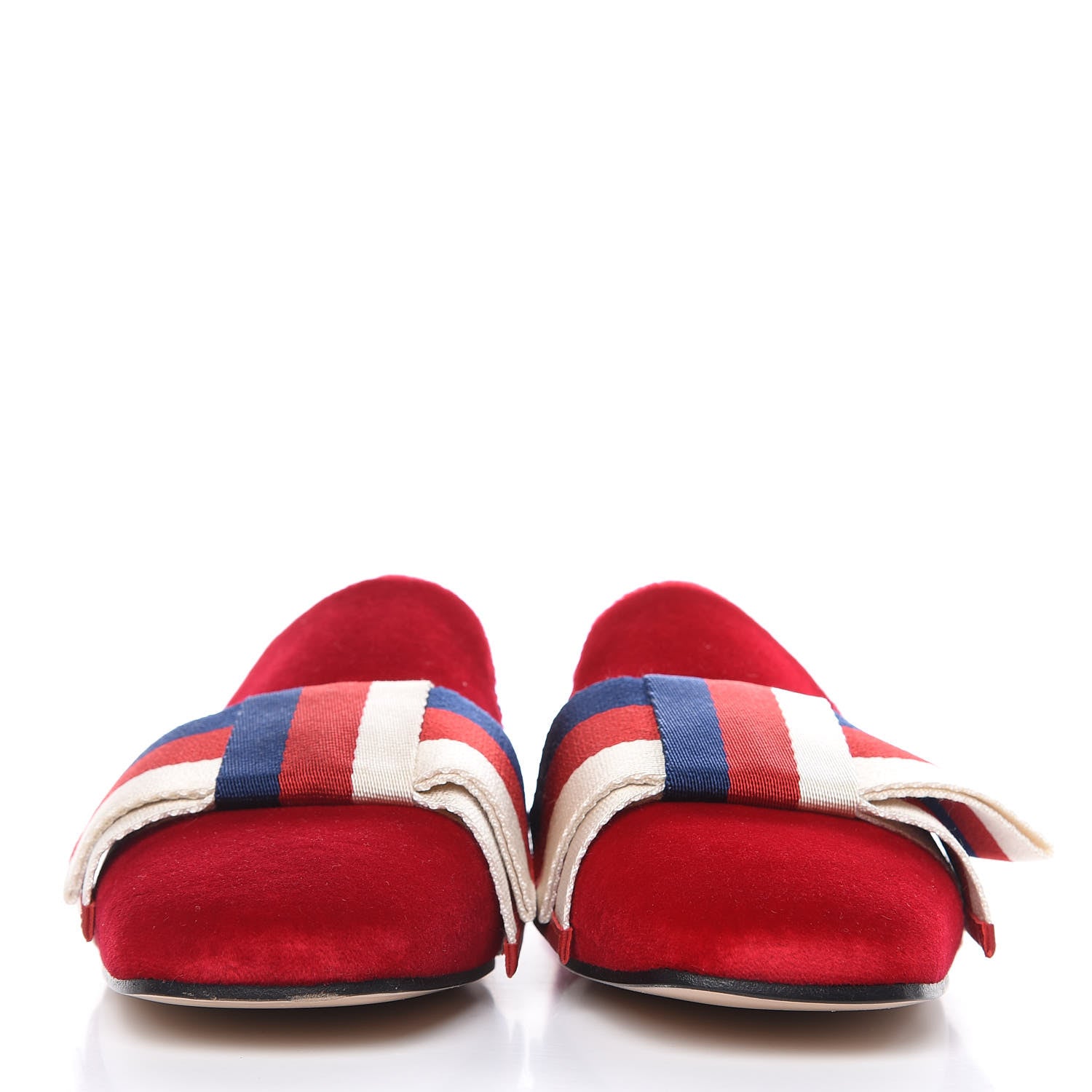 Gucci Velvet Sylvie Bow Slippers 37 Hibiscus Red 2 of 11