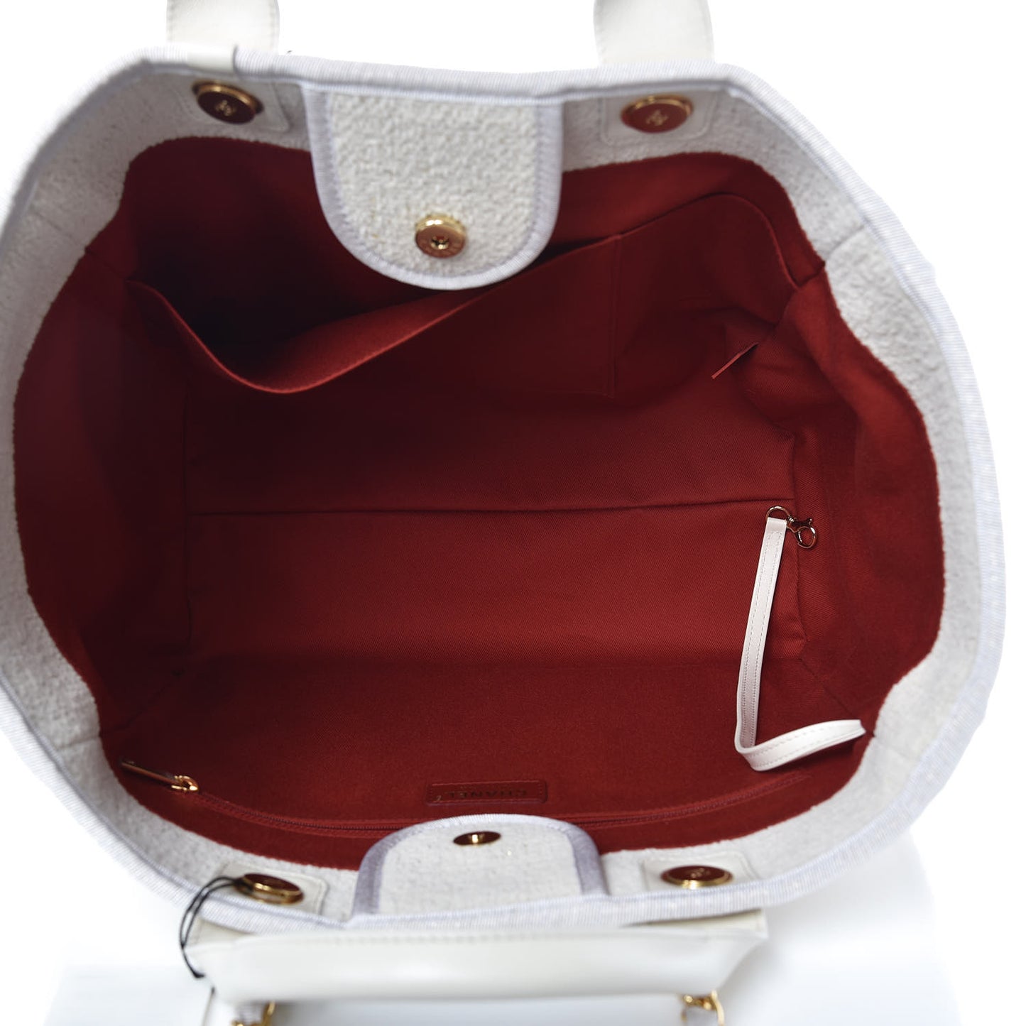 Lurex Boucle Medium Deauville Tote White