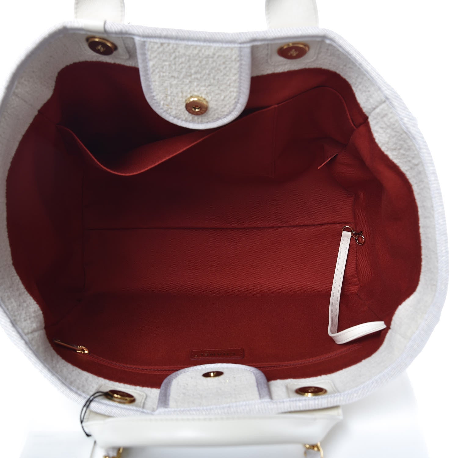 Chanel Lurex Boucle Medium Deauville Tote White 5 of 9
