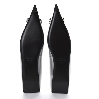Balenciaga Metallic Calfskin BB Knife Pointy Toe Ballerina Flats 39.5 Silver Hardware 8 of 10