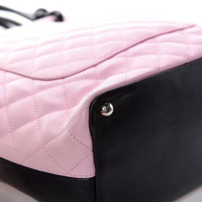 Chanel Calfskin Quilted Medium Cambon Tote Pink Black 12 of 20