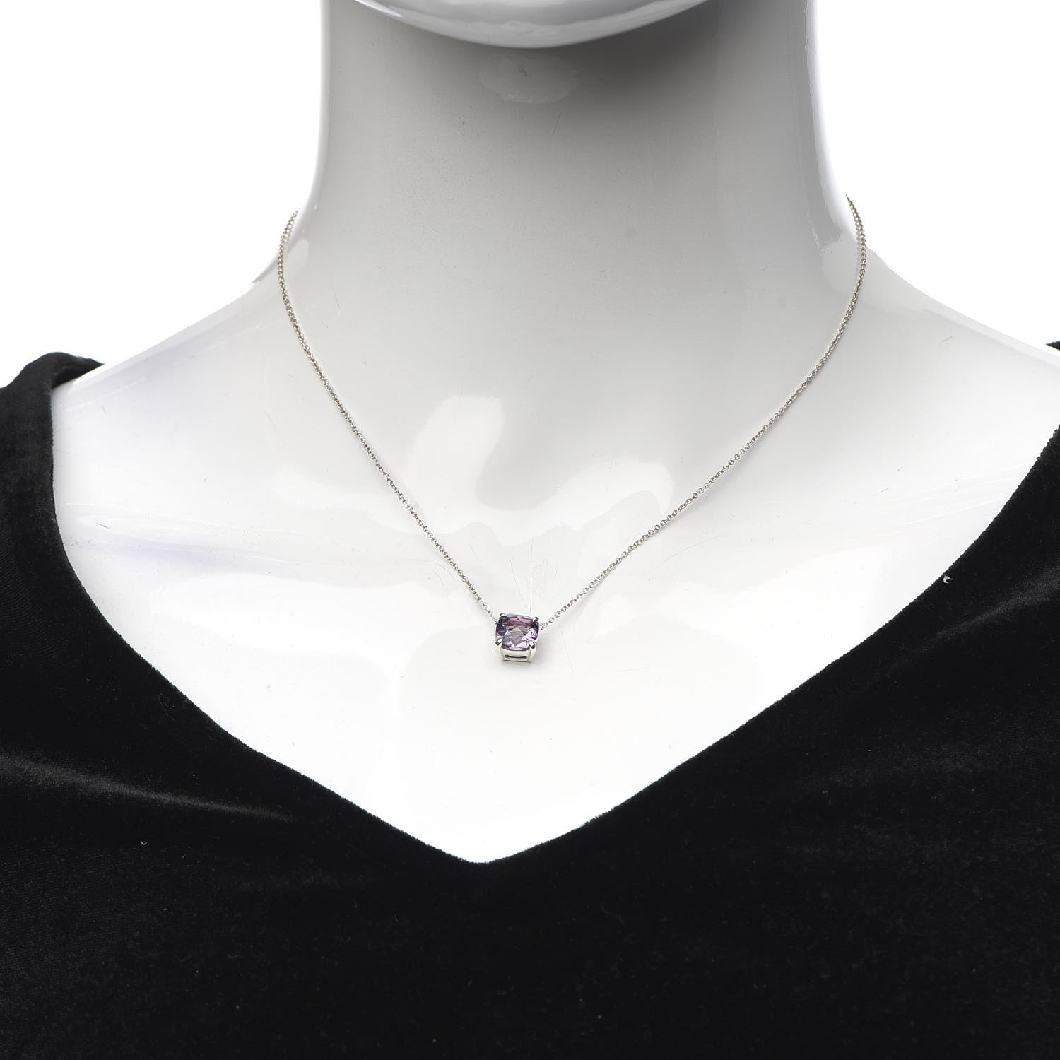 Tiffany Sterling Silver Amethyst Sparklers Pendant Necklace 2 of 6