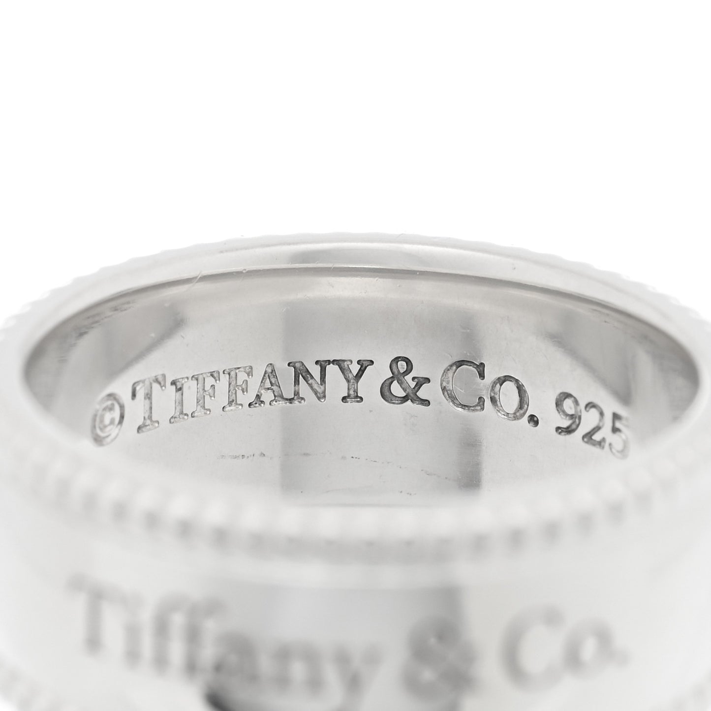 Sterling Silver Milgrain Logo Band Ring 53 6.25