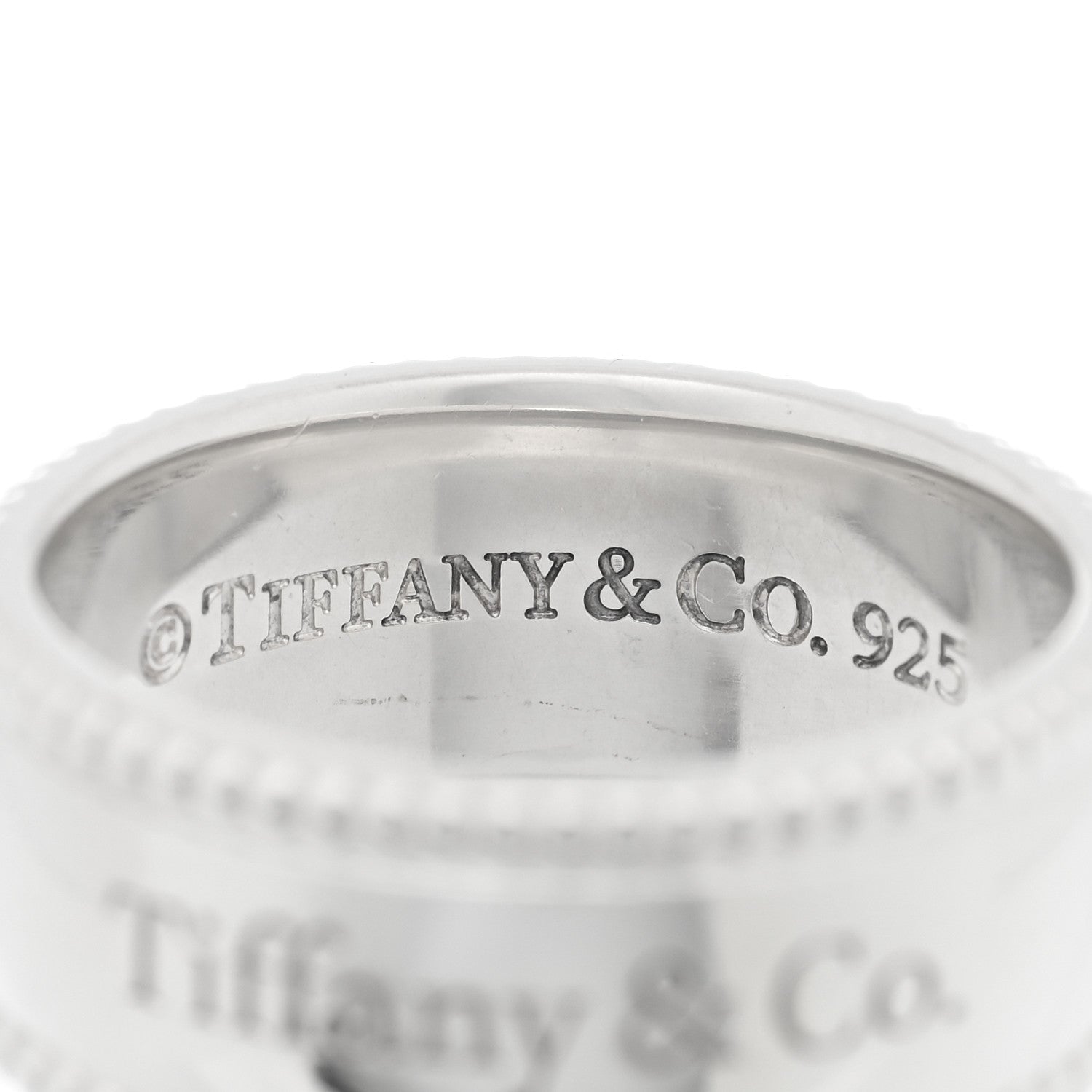Tiffany Sterling Silver Milgrain Logo Band Ring 53 6.25 4 of 4