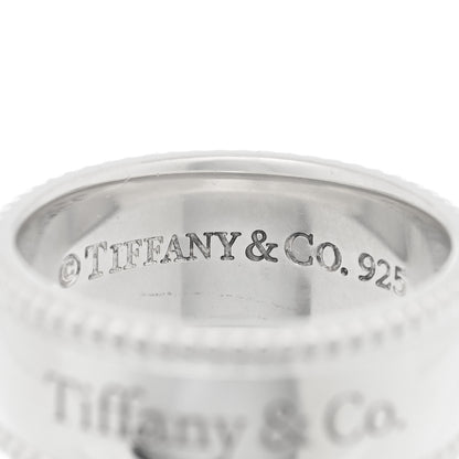 Tiffany Sterling Silver Milgrain Logo Band Ring 53 6.25 4 of 4