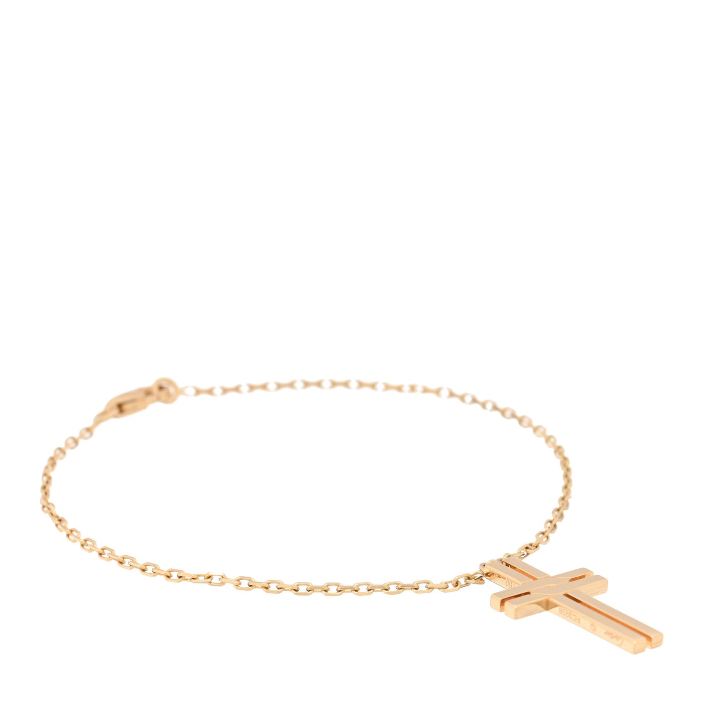 18K Yellow Gold Double Cross Bracelet