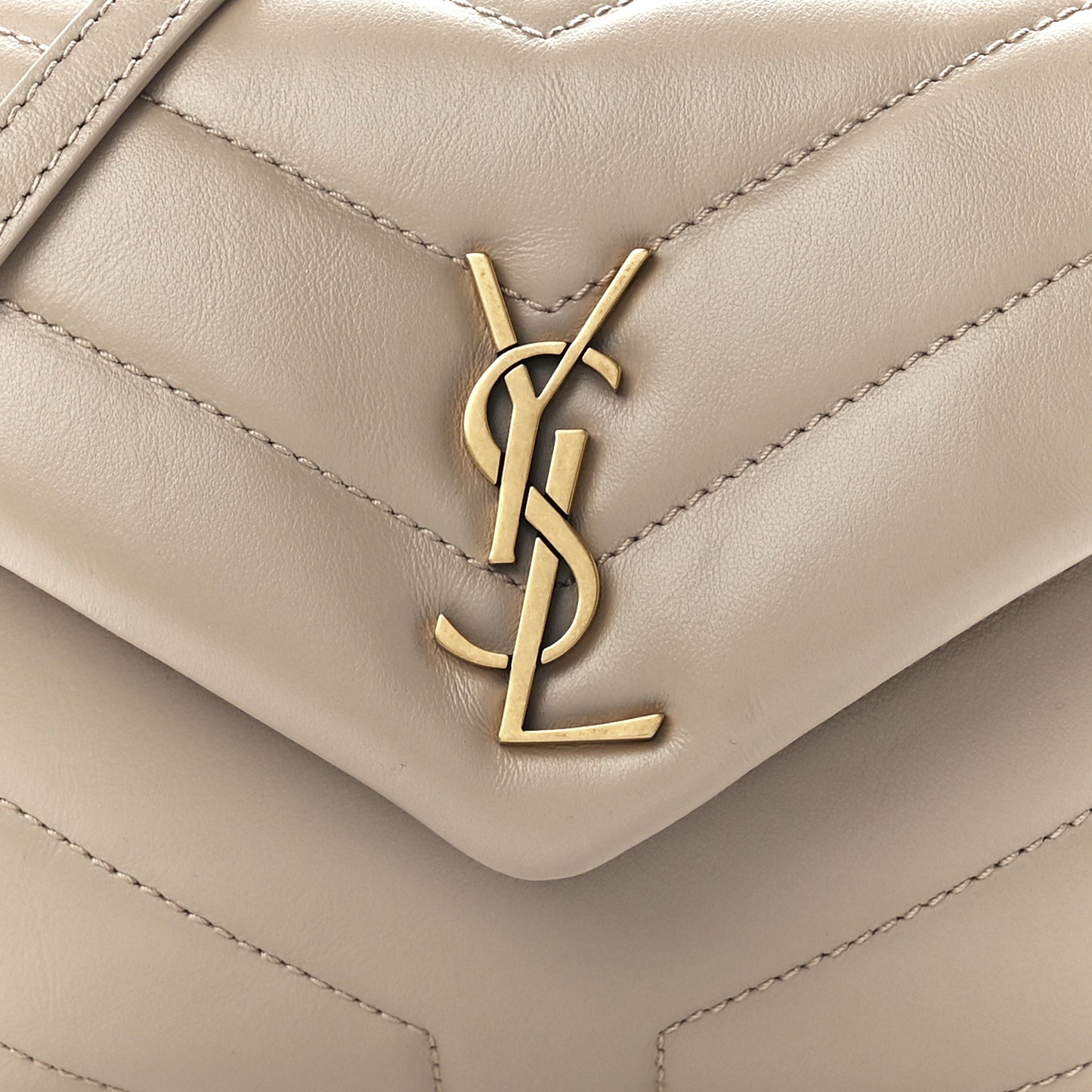 Calfskin Y Quilted Monogram Toy Loulou Crossbody Bag Latte