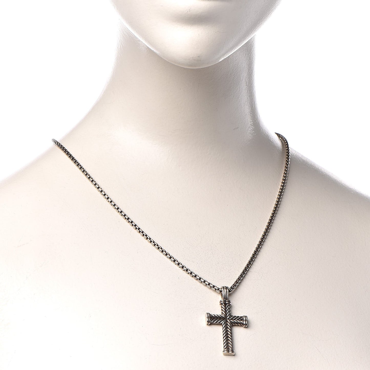 Sterling Silver Chevron Cross Necklace