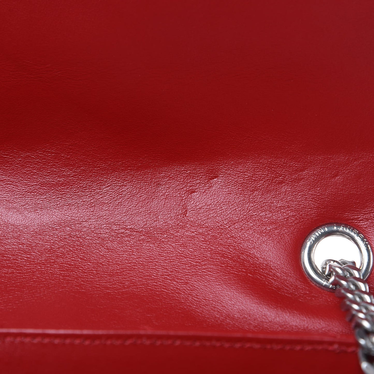 Calfskin Y Quilted Monogram Medium Loulou Chain Satchel Lipstick Red