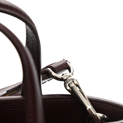 Burberry Grainy Calfskin House Check Small Banner Tote Mahogany Red 12 of 14
