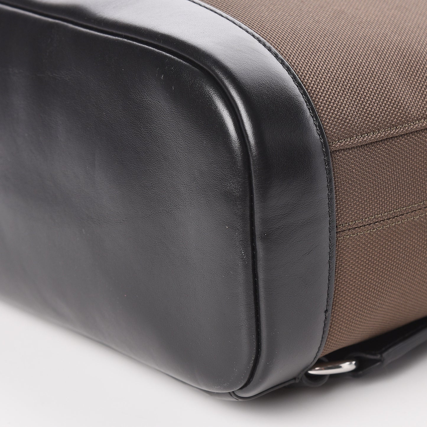 Nylon Calfskin Reston Backpack Dark Green Black