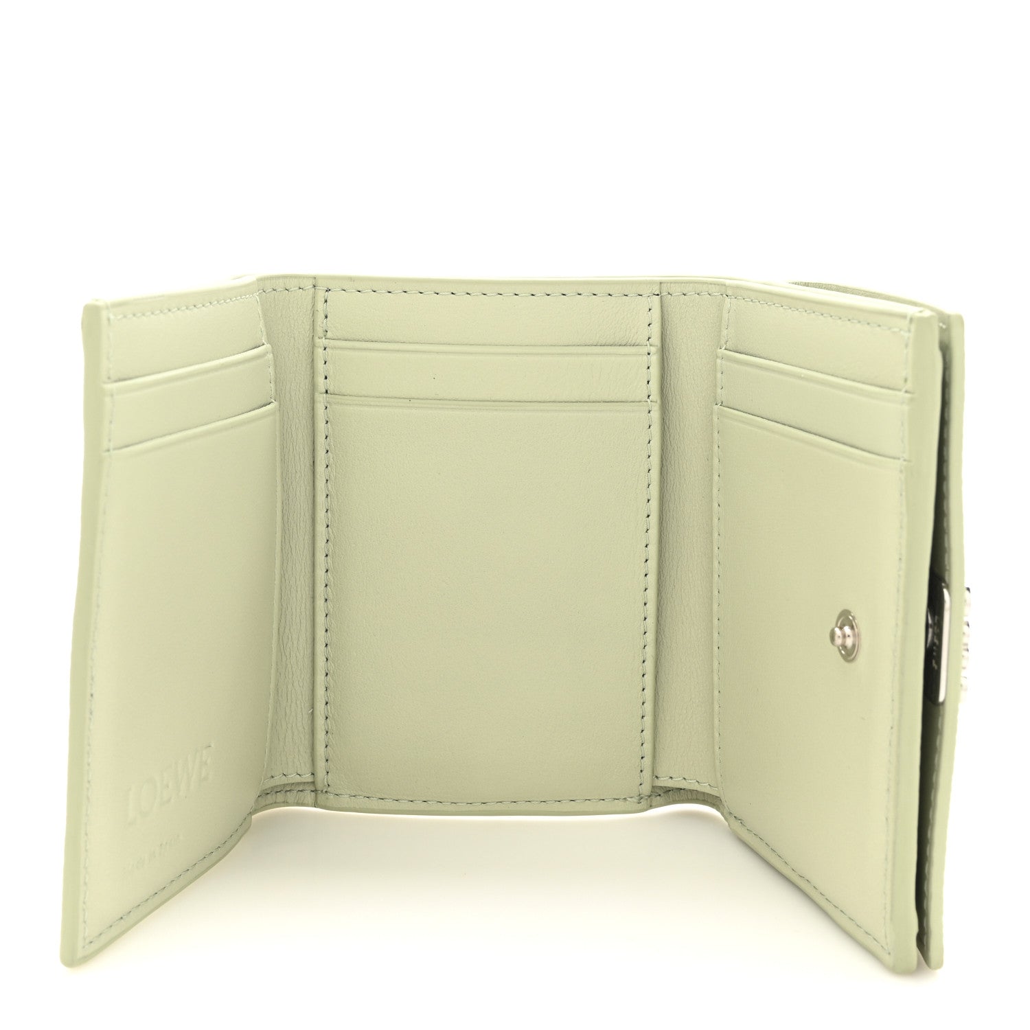 Loewe Pebble Grain Calfskin Anagram Small Vertical Wallet Green 5 of 11