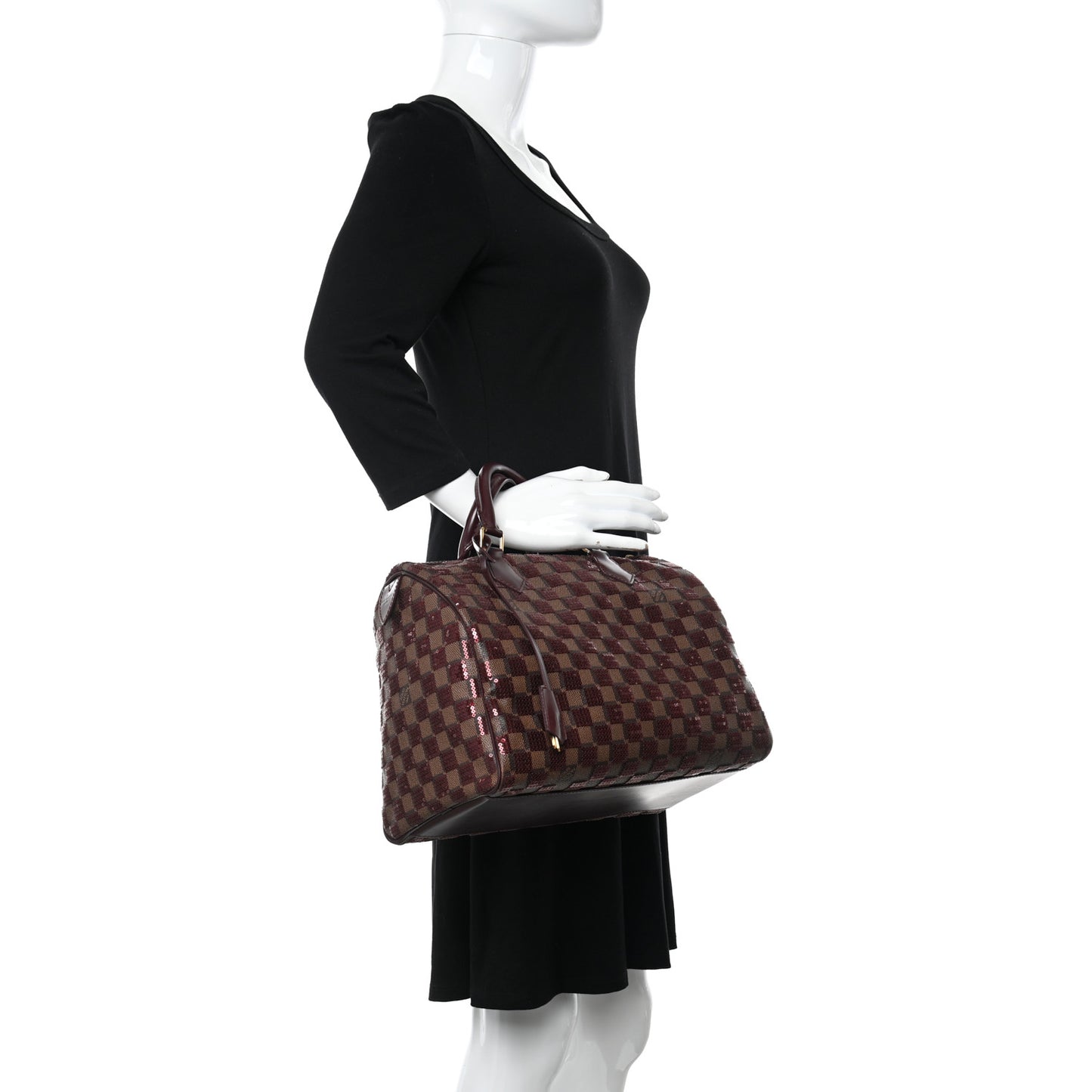 Damier Paillettes Speedy 30 Rouge