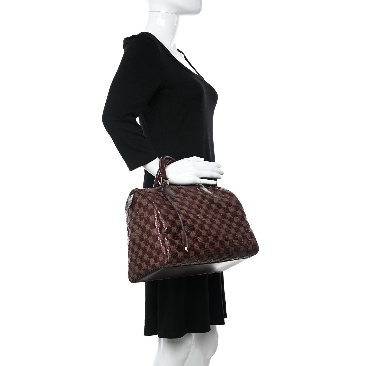 Louis Vuitton Damier Paillettes Speedy 30 Rouge 2 of 10