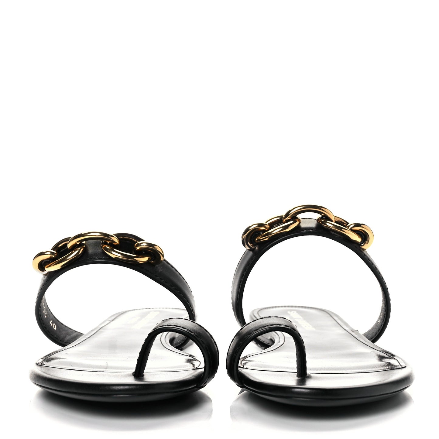Calfskin Chain Jota Maillon Sandals 40 Black