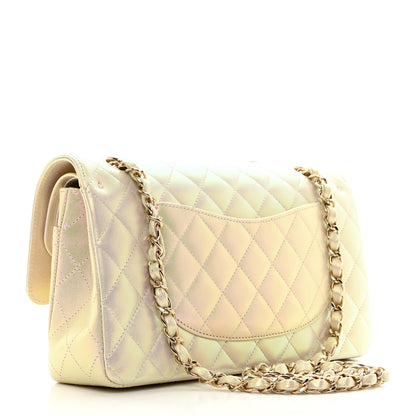 Chanel Iridescent Lambskin Quilted Medium Double Flap Ivory 3 of 10
