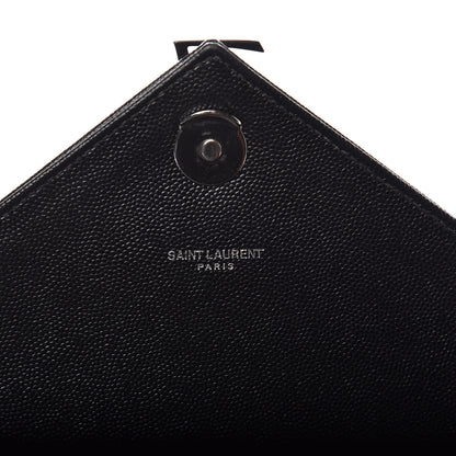 Saint Laurent Grain De Poudre Textured Mixed Matelasse Large Triquilt Monogram Monochrome Satchel Black 8 of 10