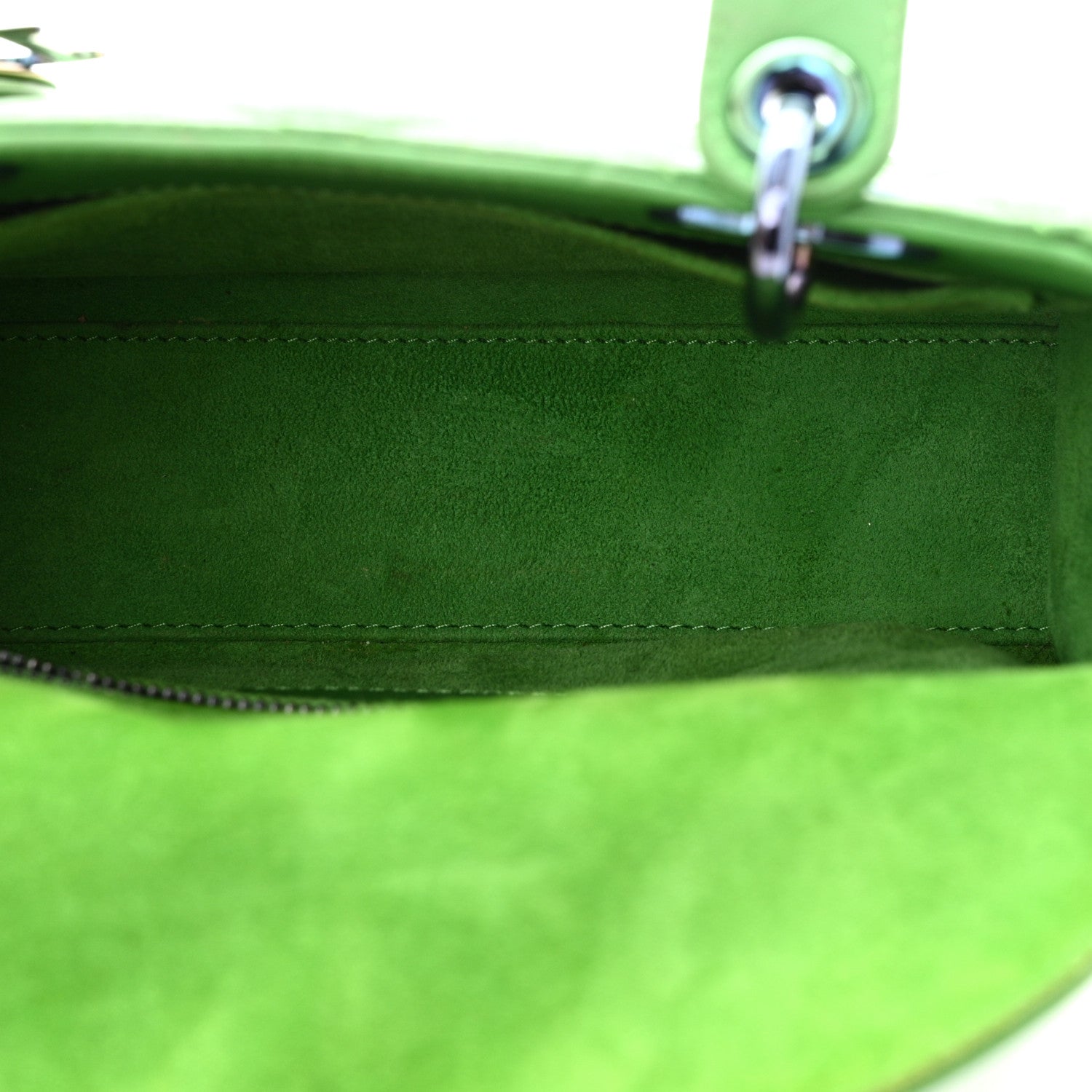 Christian Dior Lambskin Cannage Small Lady Dior Bright Green 5 of 15