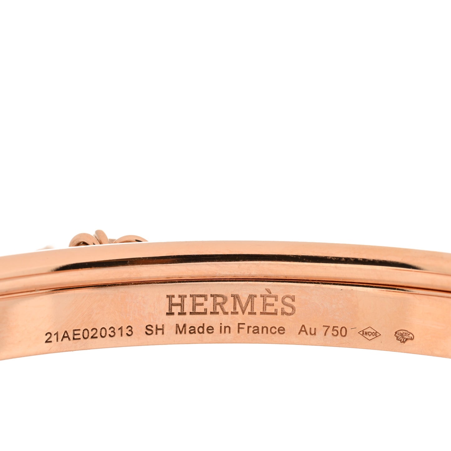 18K Rose Gold PM Kelly Clochette Double Cuff Bracelet SH