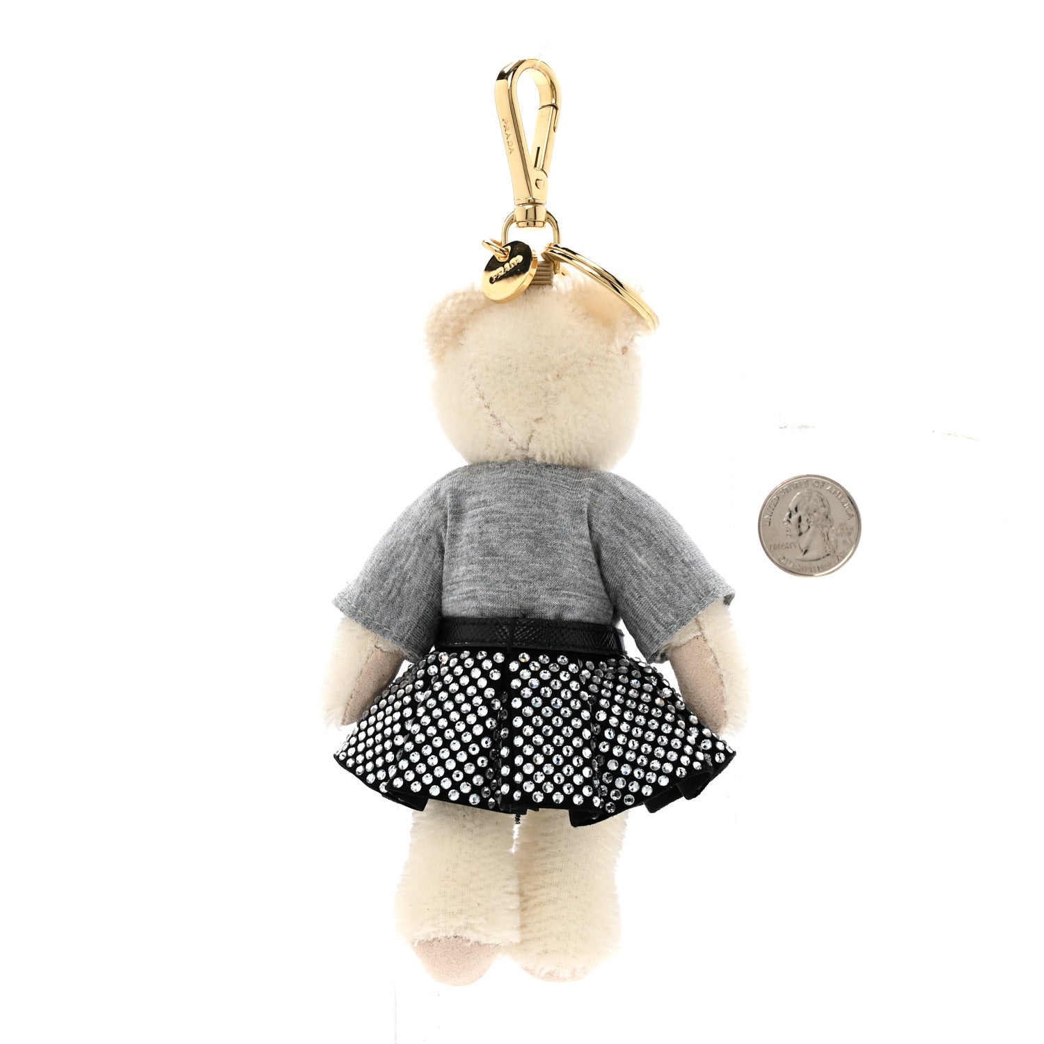 Prada Mohair Teddy Bear Keychain Charm White 2 of 4