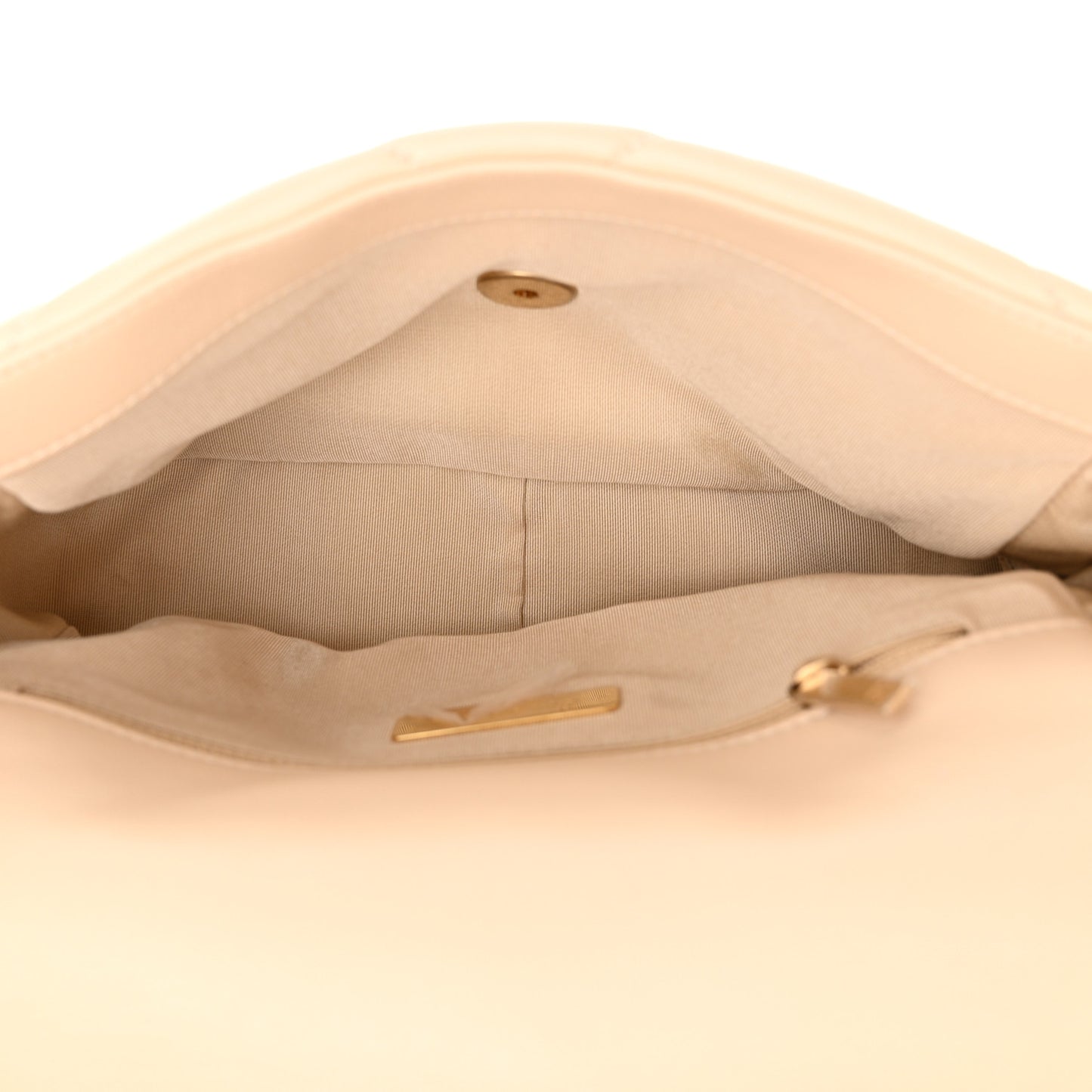 Goatskin Quilted Medium Chanel 19 Flap Beige